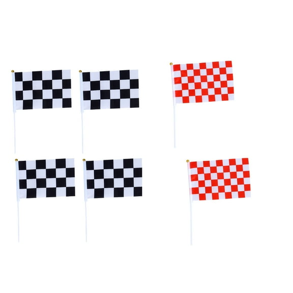Soimiss 20Set Race Car Flags Assorted Color for Kids Birthday Celebration and Events