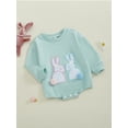 thumbnail image 5 of Infant Baby Boy Girl Easter Outfits Rabbit Embroidery Bubble Romper Long Sleeve Sweatshirt 1 3 6 9 12 Months Cute Spring Clothes, 5 of 8