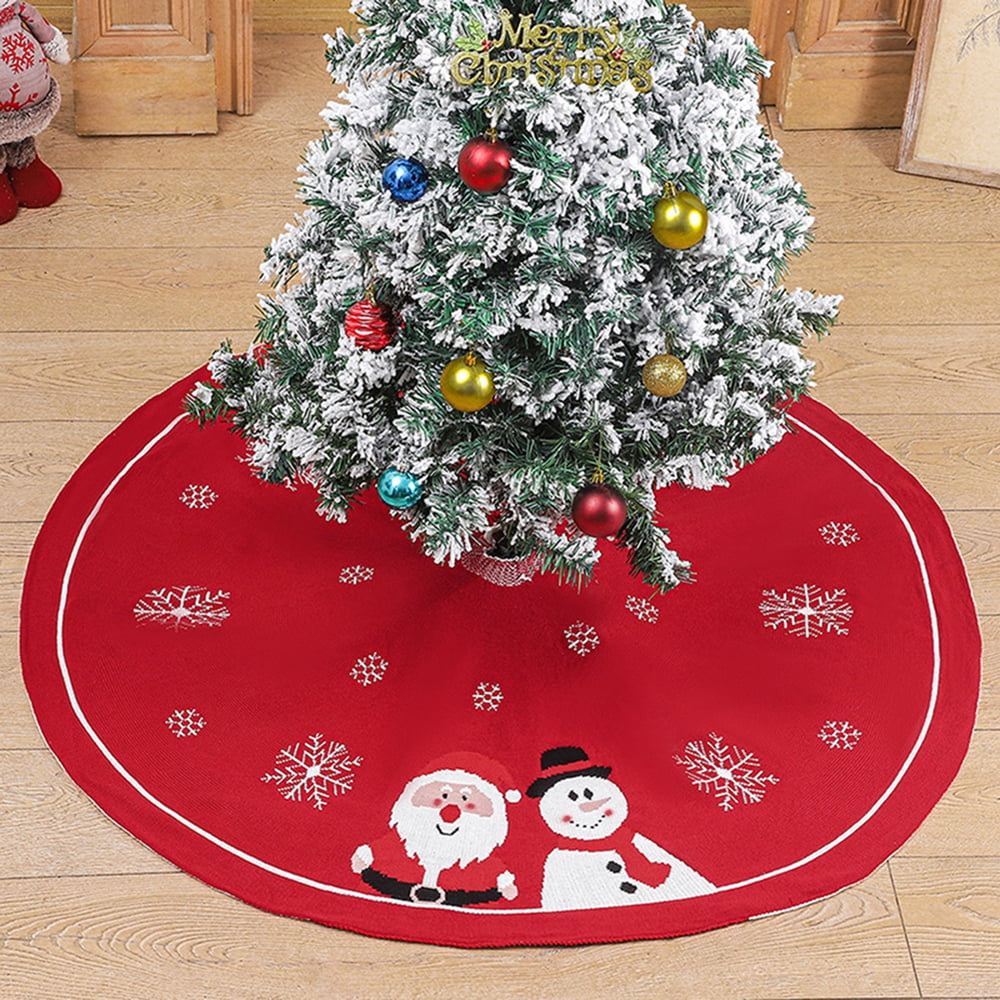 48 Inch Christmas Tree Skirt Santa Claus And Snowman Pattern Christmas