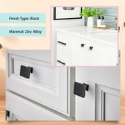 20/10pcs Modern Cabinet Knobs Flat Black Cabinet Door Knobs, 1.2in Diameter Kitchen Cabinet Knobs Dresser Drawer Knobs, Solid Black Hardware Square Drawer Handles and Pulls for Cupboard Closet