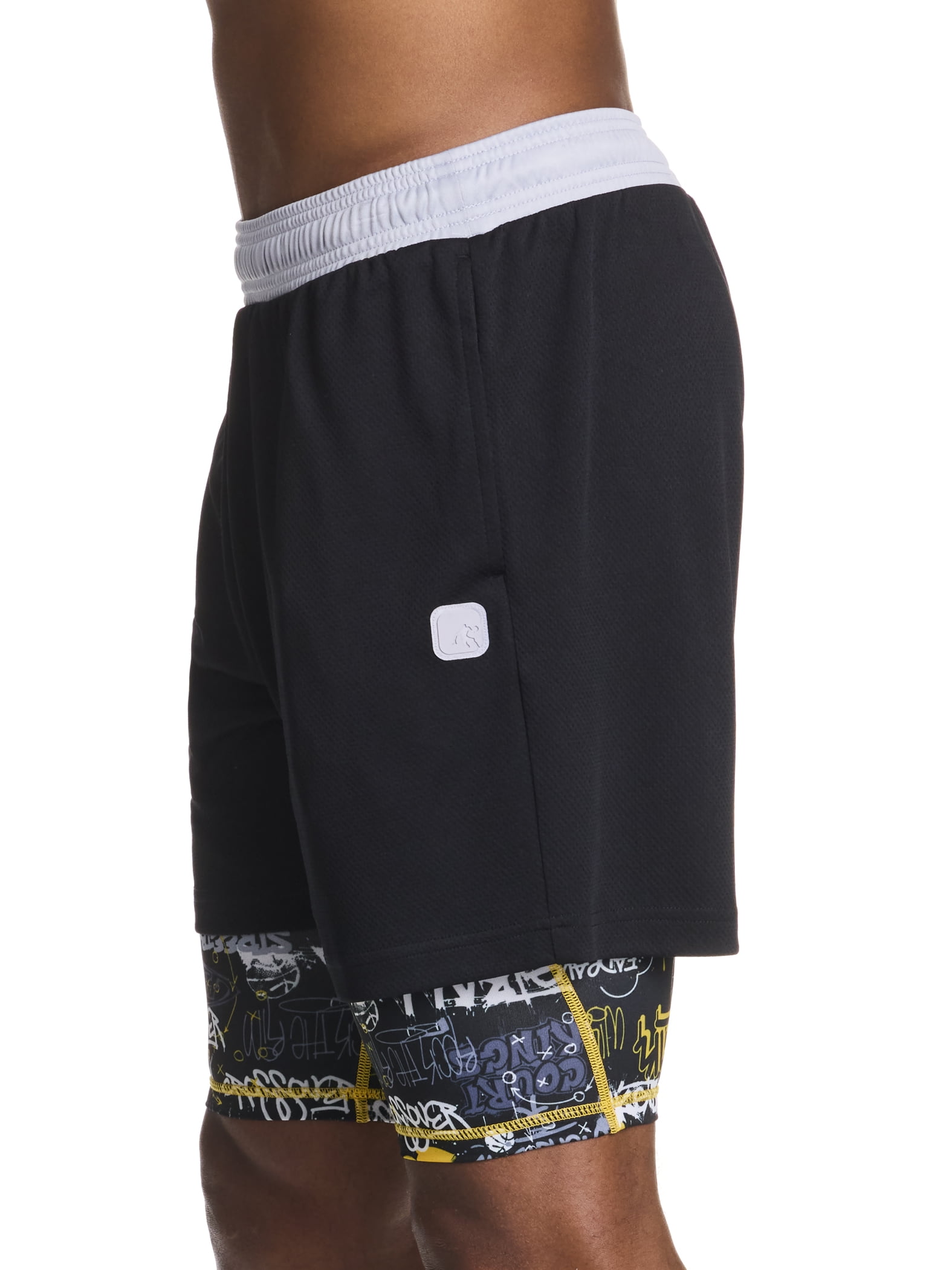 AND1 Men's and Big Men's Compression 2-IN-1 Active Short , 7" Inseam, up to Sizes 3XL