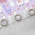 thumbnail image 4 of Homewish Girls Cute Alpaca Blackout Curtains Set of 2 (52x84 Each),Cartoon Animal Window Curtains,Geometric Plaid Curtains and Drapes,Love Heart Home Decor, 4 of 6