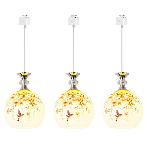 Kiven H-Type Track Light, 3-Light Modern Halo Track Pendant Lighting Fixtures E26 Socket