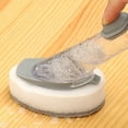 thumbnail image 5 of Kafsov Automatic Detergent Soap Dispenser with Cleaning Brush and Sink Brush for Dish Kitchen, Gray Color, 1pc, Package Weight 200g/0.44lb, Overall Product Size 24x4.5x4.5cm/9.45x1.77x1.77In Gray, 5 of 9