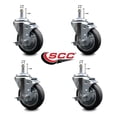 thumbnail image 2 of 4 Inch Thermo Rubber Swivel 7/16 Inch Grip Ring Stem Caster Set with Brake, 2 of 2
