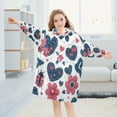 thumbnail image 5 of BZSMCE Wearable Blanket Hoodie Fashion Denim Love Garden Home Wear, 5 of 7