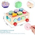 thumbnail image 5 of Juguetes Montessori para niños mayores de 18 meses, clasificador de formas de madera para niños pequeños, aprendizaje B, 5 of 5