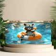 thumbnail image 4 of 1 Pcs 2D Flat License Plate Covers & Frames, Raccoon Relaxing For Decorative Front, Waterproof For Decoration Aluminum License Plate Covers & Frames Cover For Men Women, 12" X 6", 4 of 6