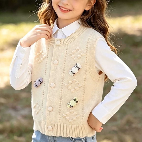 Zorckvet Kids' Crew Neck Textured Knit Sweaters for Toddler