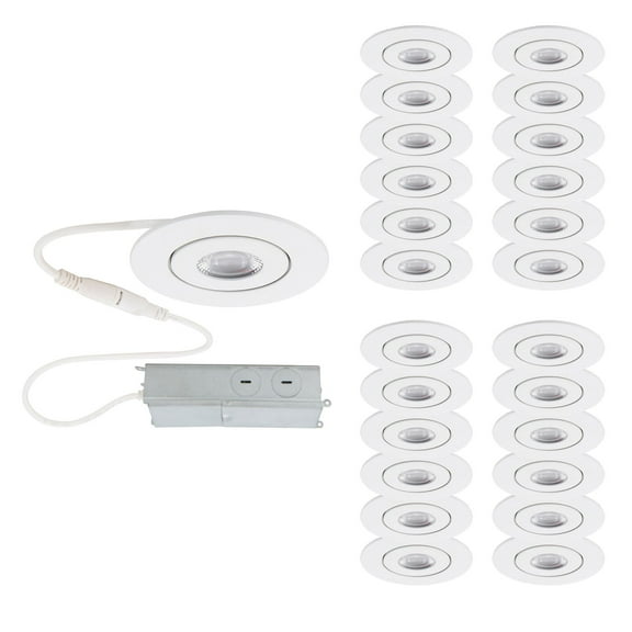 WAC Lighting Lotos 2" 1-Light Round Aluminum Recessed Kit in White (Set of 24)