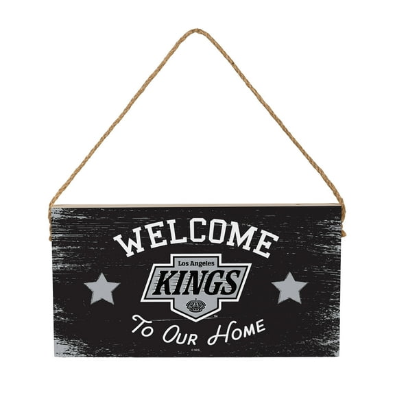 Los Angeles Kings 6" x 11" Welcome Home Wood Wall Sign with Rope Hanger