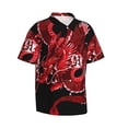 thumbnail image 2 of Japanese Red Dragon Hawaiian Shirts For Men, Summer Short-Sleeve Relaxed-Fit Button-Down Shirts Small, 2 of 9