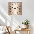 thumbnail image 3 of Beige Ombre Wooden Wall Clock Silent Non Ticking, Modern Gradient Abstract Art Square Wall Clocks Battery Operated, Decor Clock for Home Office, Living Room, Kitchen, 12 Inch, 3 of 9