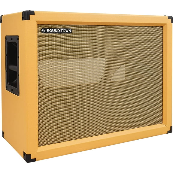 Sound Town 2x12 Empty Guitar Speaker Cabinet, Birch Plywood, Orange, Wheat Cloth Grill, Compatible with Celestion/Eminence Speakers (GUC212OBOR-EC)