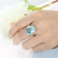 thumbnail image 4 of Aquamarine Blue 925 Silver White CZ Band Women's Wedding Jewelry Ring Size 6-10, 4 of 9