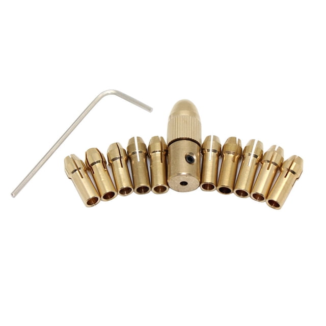 enqiretly Ensemble de Colliers en Laiton 0.5-3.2mm Support de Perceuse Électrique Rotatif Kit de Perceuse
