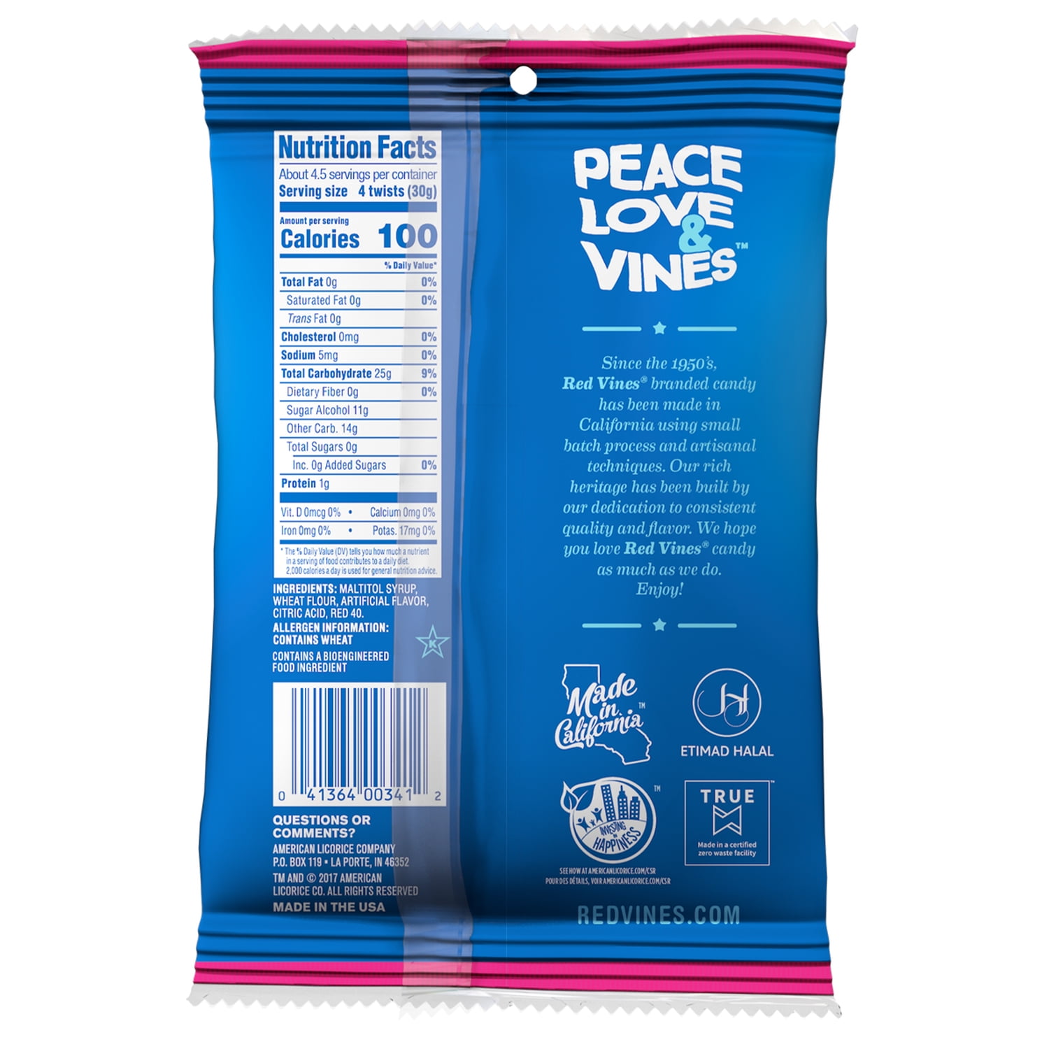 (2 pack) Red Vines Sugar Free Strawberry Candy Twists, 5oz Bag