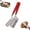 Red, variant on Stainless Steel Grill Clamp,New Anti-Scald Multi-Functional Stainless Steel Barbecue Clamp for Flipping Steak Fish Bread Hamburger BBQ Pizza