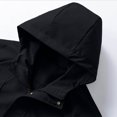 thumbnail image 7 of LYSMORA Men's Hooded Windbreaker Jacket Zip‑Snap Closure Long Sleeve Utility Rain Coat with Drawstring Hood Relaxed Fit Outerwear for Winter Outdoor, 7 of 7