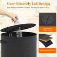 thumbnail image 4 of Lifewit 100L Round Recycling Bin for Kitchen Indoor Home, Large 26 Gallon Recycle Bin with Lid and Reusable Inner Bag, Tall Storage Can for Can Bottle Paper Plastic Glass Stickers, Black, 4 of 9