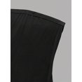 thumbnail image 5 of Women's Black Strapless Mini Dress - Bodycon Fit with Front Slit, 5 of 7
