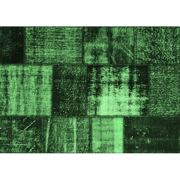 Ahgly Company Indoor Rectangle Persian Emerald Green Bohemian Area Rugs, 7' x 10'