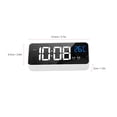 thumbnail image 5 of Mirror LED Alarm Clock Two Sets of Alarm Rechargeable Voice Activated Digital Clock for Bedrooms Bedside Desk Silver, 5 of 8