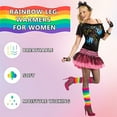 thumbnail image 5 of WoWstyle 2 Pairs Rainbow Leg Warmers for Women Neon Leg Warmers Adult Junior 80s Costumes Sports Party Yoga Pride Day Accessories, 5 of 7
