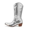 thumbnail image 6 of EHQJNJ Hunting Boots Tall Black Boots Ladies Sequin Heels Western Cowboy Boots Pointed Toe Mid Calf Knee High Boots for Women, 6 of 9