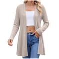 thumbnail image 2 of Long Cardigans for Women Zaewscy Women's Solid Color Long Sleeve Open Front Cardigan Jacket White M, 2 of 7
