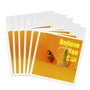 3dRose, Believe You Can Ladybug and Poppy- Inspirational- Photography, 6 Greeting Cards with envelopes