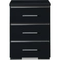 thumbnail image 5 of Finch Belmont Contemporary Nightstand End Table with 3 Drawers, Black, 5 of 9