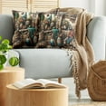 thumbnail image 5 of Ambesonne Rustic Throw Pillow Cover 2 Pack, Grunge Ethnic Vases Objects, 18", Pale Brown Teal Cinnamon, 5 of 7