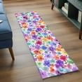 thumbnail image 3 of Colorful Flowers 2'x6' Runner Rugs for Hallway Kitchen Bedside Non Slip Washable, Spring Botanical Watercolor Floral Entryway Rug Runners with Rubber Backing, Long Carpet Runner for Laundry Room, 3 of 8