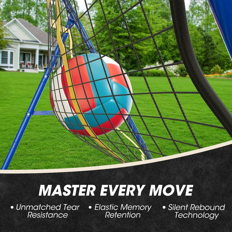 JIRTEMOT Ball's Rebounder, Volleyball Bounce Back Net for Hitting, Blocking, Serving, Setting, Portable Volleyball Trainer with 6 Ball Return Angles, 4.5x4FT