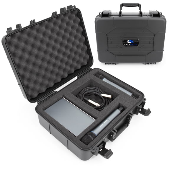 CASEMATIX Wireless Microphone Hard Case w/ Custom Foam Fits Shure, Sennheiser & More