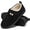 Black, variant on Men's Fuzzy House Slippers Closed Back Suede Faux Fur Lined Non-Slip Indoor Outdoor Warm Slippers for Men
