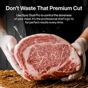 Typhur Sync Dual Pro Smart Wireless Meat Thermometer 3000 FT Sub-1G Enhanced Signal, WiFi Unlimited Range, 6 Sensor Probe