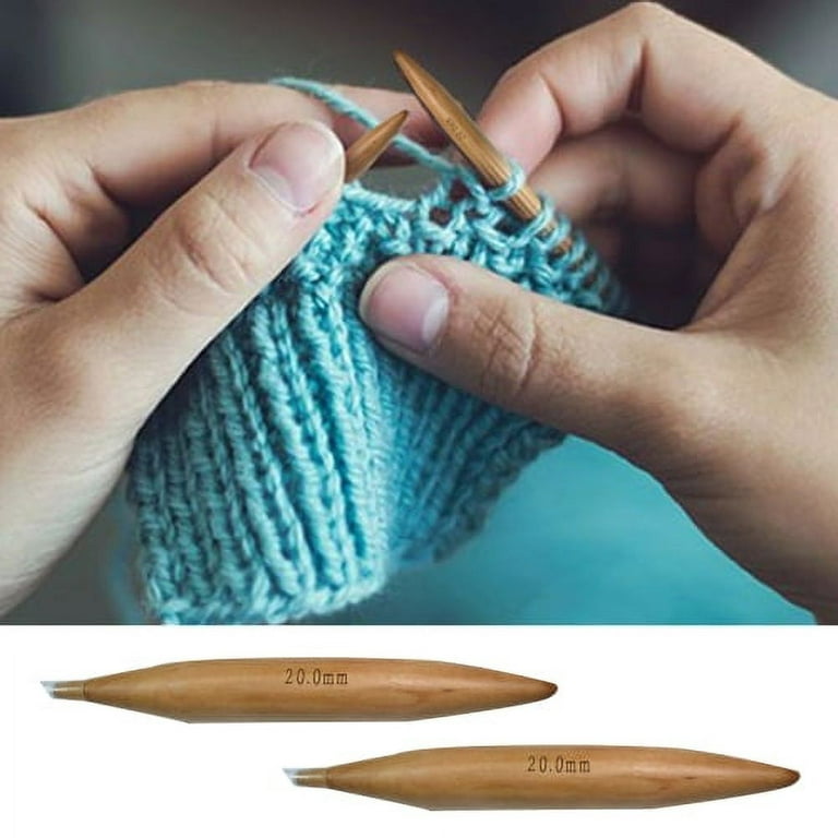Zhaomeidaxi 2Pcs/Set Knitting Needles Straight Wooden Knitting Needles Large  Knitting Needles for Chunky Yarn Beginner DIY Fabric Crafts Crochet 