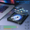 thumbnail image 3 of 5 in 1 External Blu-ray Burner Drive, USB 3.0 & Type-C DVD/CD/Blu ray Burner Writer with SD/TF Card Reader, Supports 100GB Discs R/W for Windows, Linux, macOS (PC/Laptop/Desktop), 3 of 7