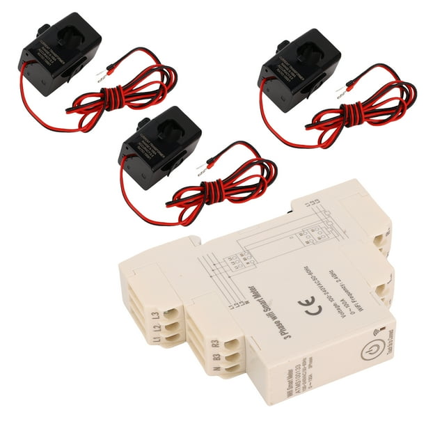 Medidor De Electricidad Inteligente, Control Remoto Trifásico Medidor De Energía Inteligente Instalación En Riel DIN Con 3 Sensores De Corriente Para Dormitorio