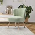 thumbnail image 2 of Modern 25" Wide Wingback Accent Chair with Water and Stain Resistant Boucle Upholstered Fabric, Desert Sage, 2 of 5