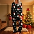 thumbnail image 2 of Tnhcen Festive Printed Long Sleeve Pajamas for Women Christmas Graphic Crew Neck Soft Pjs Nightwear Lounge Home Clothes​ S-2XL, 2 of 6