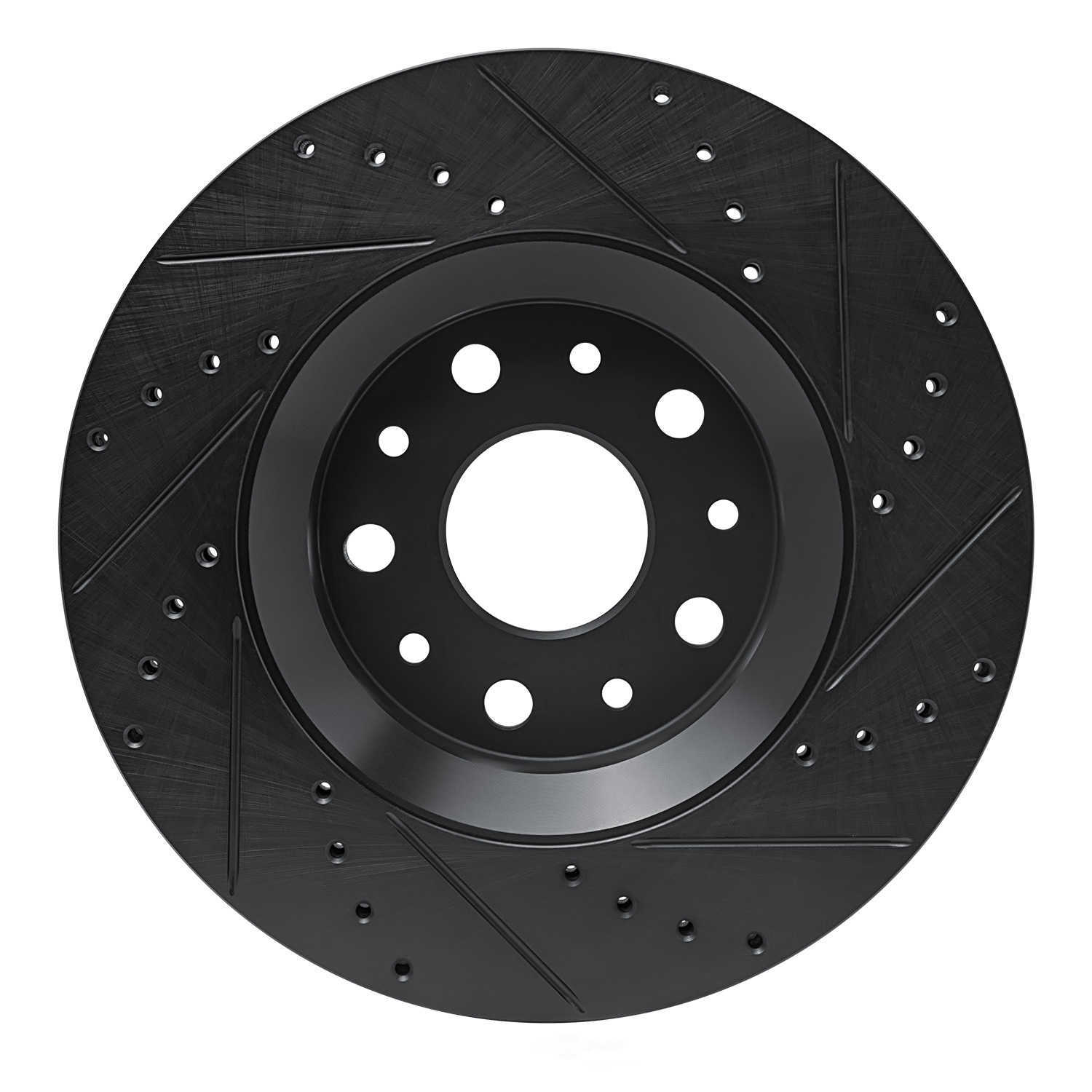 Dynamic Friction Company 633-42038L DFC Brake Rotor - Drilled And Slotted - Black