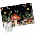 thumbnail image 6 of Spring Mushrooms Bathroom Rug Washable 2x3 Entryway Rug Non Slip Farmhouse Pastoral Botanical Stars Rustic Front Door Mat Low Pile Indoor Doormat Throw Floor Carpet for Kitchen Bedroom Entrance, 6 of 8
