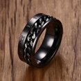 thumbnail image 1 of Cadena Spinner De Acero Inoxidable De 8 Mm Para Hombres , Anillo De Preocupación , Número Romano , Banda De Meditación , Plata , Oro , Negro , Joyería Masculina , Tamaño 7-14, 1 of 3
