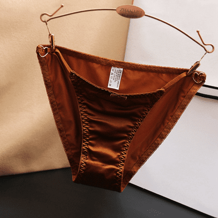 Fulorrnie Underwear for Women Comfort G String Breathable Sexy Panties Thong Drop Waist Stretchable Panty Brown L
