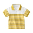 thumbnail image 5 of Fozruso Boys Short Sleeve Striped Shirt Summer Breathable Collared Shirt with Button Closure for School and Play, 5 of 7