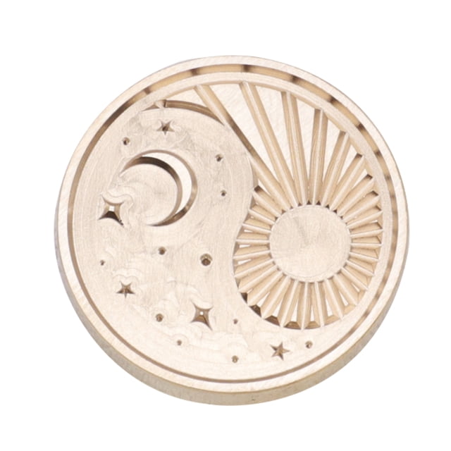 Cabezal Sello 25 Mm Sun Moon Stars Redonde Red Retro SEAL Pintura Fuego para Boda