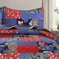 thumbnail image 5 of RUVANTI 100% Cotton 2 Pcs Twin Quilt Set, Bedspreads, Lightweight Coverlet, Soft, Warm Comforter, All Season Twin Bedspread Set Include 1 Quilt, 1 Pillowcover - Reversible Navy, Turqize Pattern, 5 of 10